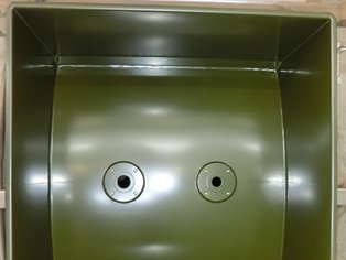 Spill Box with only flanges coated Si 14 E for the protection against severe chemical attacks, Si 14 E lining on the inside