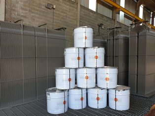 Box Coolers after being re-coated with SÄKATONIT Extra AR-F in Brazil in the hot summer at 38°C/100°F