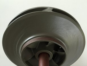 Pumpenrad einer Kreiselpumpe beschichtet mit der keramisch gefülltem Einbrennbeschichtung auf Epoxy-Phenol-Basis, Si 570 AR