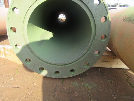 A pipe segment lined with Si 14 E after pyrolysis as the initial step for re-lining